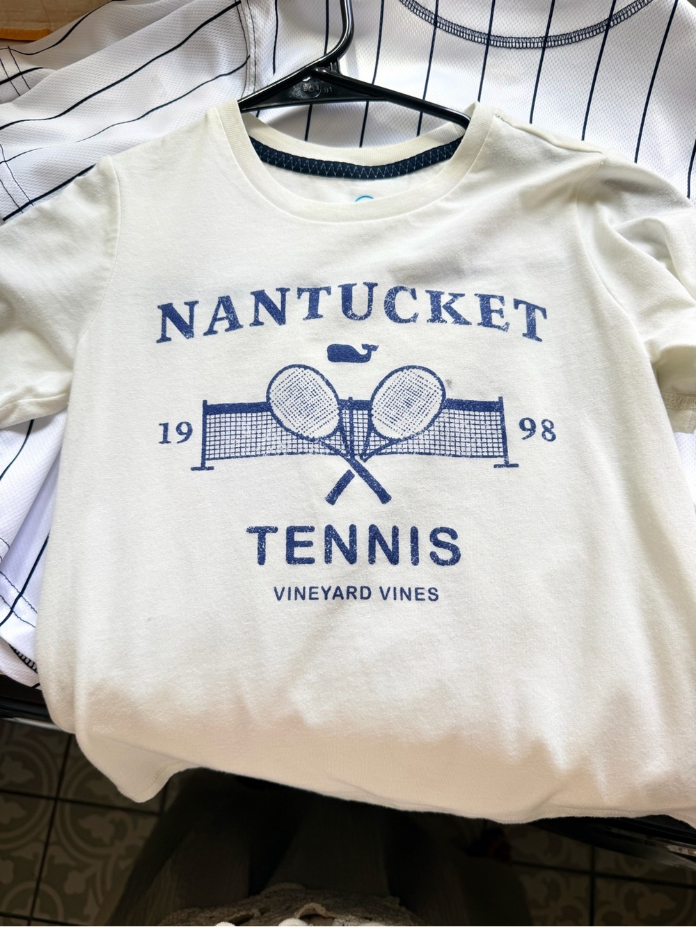 Vineyard Vines Nantucket Tennis Graphic Tee - White & Navy